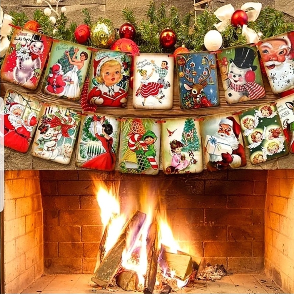 🎅🏻 Vintage Holiday Fireplace Garland 🎄